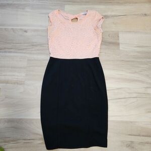 Peach and Black Spring Dress